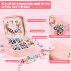 ELLENER Kids Bracelet Making Kit for Girls, Gifts for Girls Ages 3 4 5 6 7 8 9 10 11 12 Year Old,Girl Gifts Ideas,Girl Toys, 68 Pcs Crafts for Girls 8-12