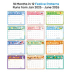 2025 Wall Calendar, 18 Monthly Wall Calendar from January 2025 - June 2026, 11.5" x 14.7", Twin-Wire Binding, Large Hanging Calendar with Thick Paper for Home & Office, Seasonal
