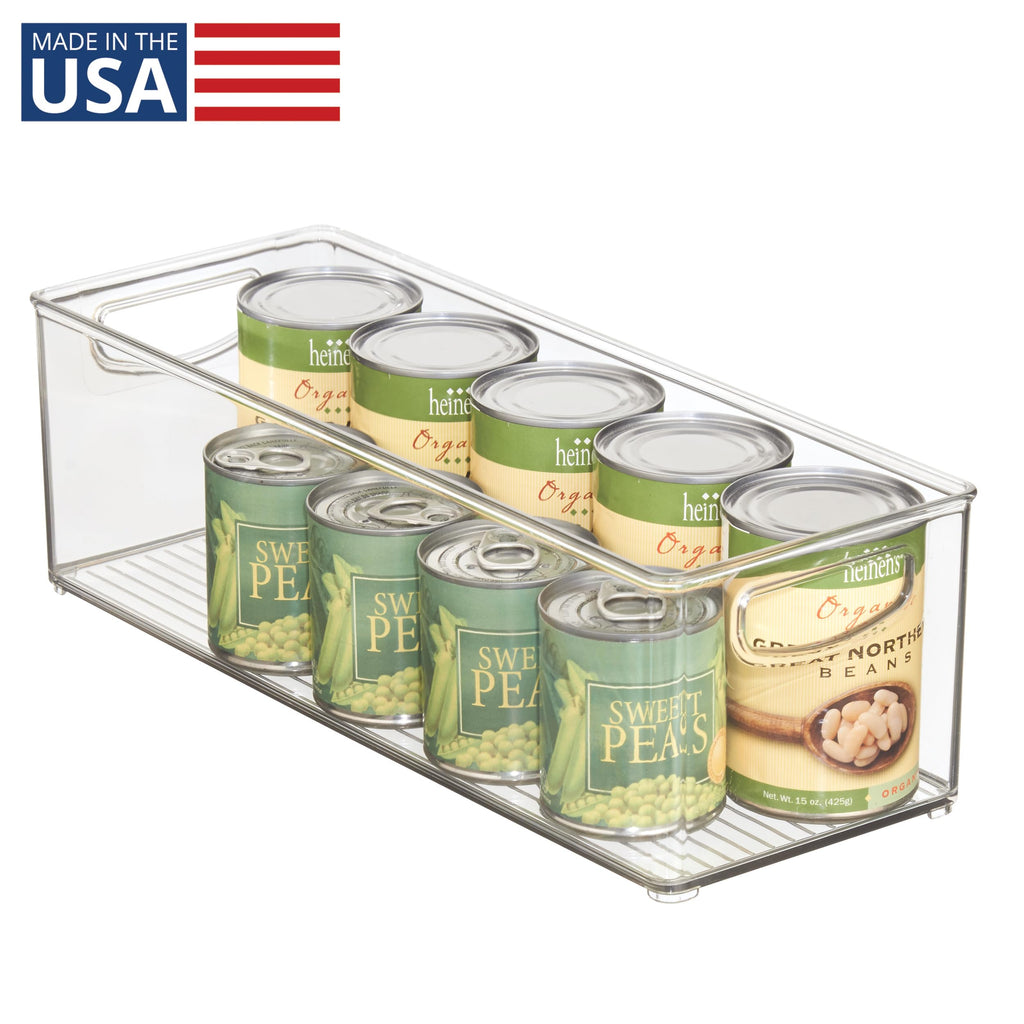 iDesign Plastic Stackable Pantry Bin with Handles, Clear