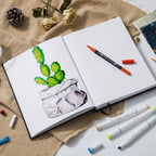Ohuhu Marker Pads Art Sketchbook, 10"x7.4", 120 LB/200 GSM Drawing Papers, 78 Sheets/156 Pages, Hardcover Sketch Book for Alcohol Markers Christmas Gift