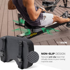 FitXion Rowing Machine Seat Cushion – Ergonomic Tail Bone Comfort Memory Foam Pad for Concept 2, Water Rower, Peloton or Recumbent Bike. Anti-Slip Base, Buckled Straps for Indoor Rowing Workouts