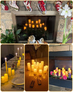 Enido 12 Pc LED Candles Flickering Flameless Candles with Remote & Timer for Romantic Ambiance, Home Decor Mood Lighting Cozy Fall Decor Battery Operated Candles, Outdoor Waterproof