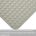 Yanzifly Bathtub Mat Non Slip Bath Mat for Tub Silicone Soft & Safe, Bath Tub Mat Non Slip Shower Mats, Suction Cups Bath Tub Anti Slip Matt for Kids Elderly Non Toxic, Machine Washable- Beige