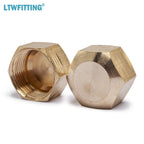 LTWFITTING 5/8-Inch Brass Compression Cap Stop Valve Cap,Brass Compression Fitting(Pack of 10)
