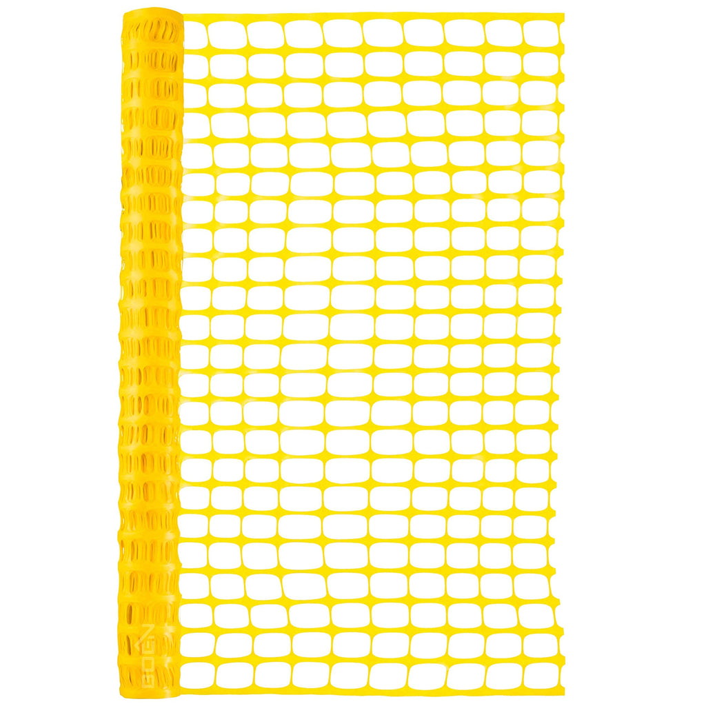 BOEN 4' x 50' Yellow Temporary Fencing, Mesh Snow Fence, Plastic, Safety Garden Netting, above Ground Barrier, for Deer, Kids, Swimming Pool, Silt, Lawn, Rabbits, Poultry, Dogs
