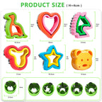 Sandwich Cutters for Kids Lunch,Sandwich Cutter and Sealer,Sandwich Cutter Set,Kids Lunch Accessories-Vegetable Fruit Cutter Set,Micky Mouse,Dinosaur,Star,Gingerbread Man Shapes (38PCS)