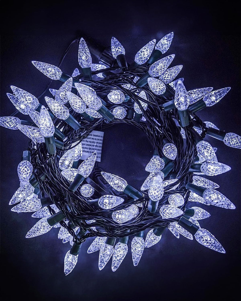 Twinkle Star C6 Christmas String Lights, 100 LED 33ft Fairy Lights with 29V Safe Adaptor, Indoor Outdoor 8 Lighting Modes for Patio Xmas Tree Wedding Party Decor, Cool White