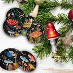 8 Pcs Mushroom Diamond Art Painting Coasters Kits with Holder DIY Mushroom Diamond Art Coaster Non Slip Coaster for Adults Diamond Kits Supplies for Christmas