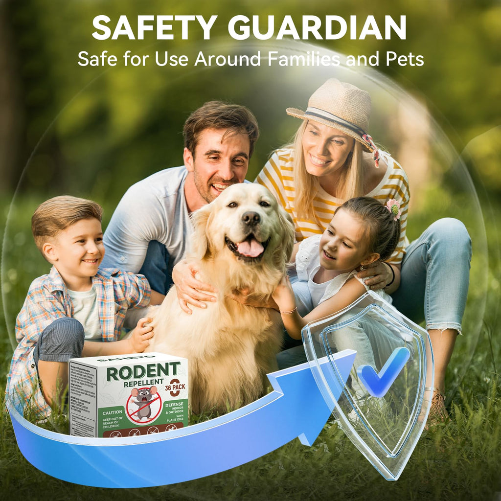 Rodent Repellent 36 Balls, Peppermint Oil Mouse Repellent Indoor & Outdoor Use, Natural Moth Balls for Rodent Mice Repellent for Home, Garage, Car, RV & Garden