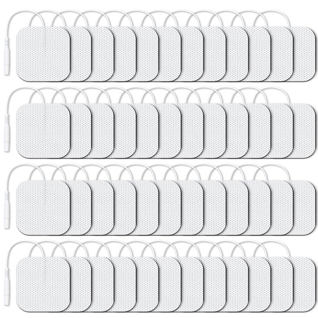 AUVON TENS Unit Electrode Pads 2"x2" 48 Pcs Value Pack, Reusable Latex-Free TENS Unit Pads with Upgraded Self-Adhesion, Non-Irritating Replacement Pads Compatible with TENS 7000, Etekcity, Nicwell
