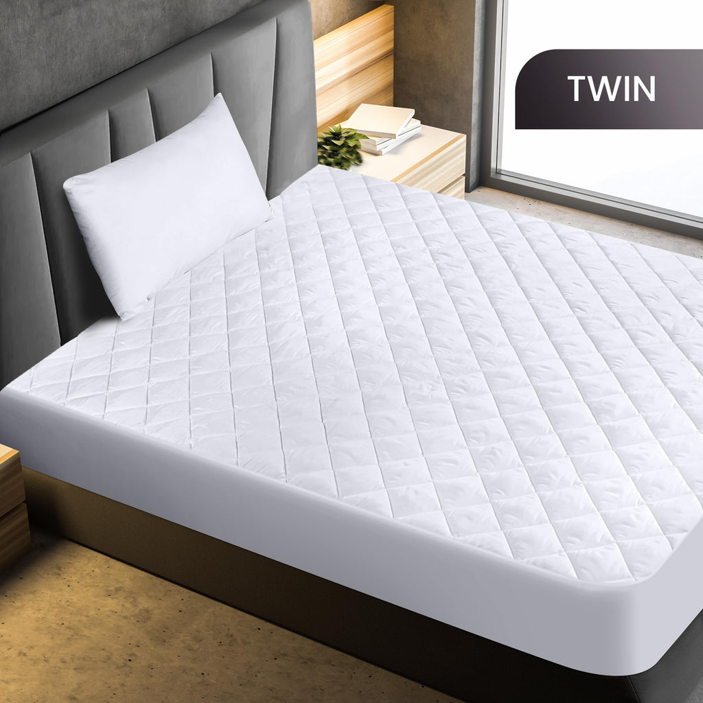 Utopia Bedding Quilted Fitted Mattress Pad (Twin), Elastic Fitted Mattress Protector, Mattress Cover Stretches up to 16 Inches Deep, Machine Washable Mattress Topper (White)