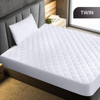 Utopia Bedding Quilted Fitted Mattress Pad (Twin), Elastic Fitted Mattress Protector, Mattress Cover Stretches up to 16 Inches Deep, Machine Washable Mattress Topper (White)
