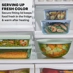 Pyrex Colors Tinted 4-PC, Small/Medium Glass Mixing Bowls With Lids, Nesting Space Saving Set of Bowls For Prepping and Baking, 1.3QT & 2.3QT