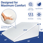 Ebung Body Positioner - Premium Memory Foam Wedge Pillow for Sleeping, Sitting, Snoring, Heartburn Relief, Pregnancy, TV, Reading, Backrest, Leg Rest