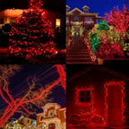 WATERGLIDE 1000 LED Christmas String Lights, 328 FT Green Wire LED Decorative Fairy Lights with Remote & 8 Modes, Waterproof for Outdoor Valentines Day Holiday Party Garden Wedding Home Decor, Red