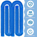 Replacement Pool Hoses for Above Ground Pools 1 1/4, 59" Long Filter Pump Hose, 4 Pack Pool Pump Hose with 8 Metal Clamps (Blue)