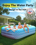 Sunrio 2025 Upgrade Inflatable Pool for Kids and Adults-120"*72"*22" Full-Sized Inflatable Swimming Pool Leakproof Blow Up Above Ground for Backyard Outdoor Garden Summer Water Party Pink