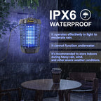 Insequil Bug Zapper Outdoor Electric, Mosquito Zapper Indoor, Fly Zapper, Insect Fly Trap, Mosquito Killer for Home Garden, Kitchen, Patio, Backyard, Camping Use IPX6 Waterproof (Cable Length 6 feet)