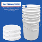 ePackageSupply, 5 Gallon Plastic Bucket with Airtight Lid I Food Grade Bucket | Yellow | BPA-Free I Heavy Duty 90 Mil All Purpose Pail Reusable I Made in USA | 6 Count