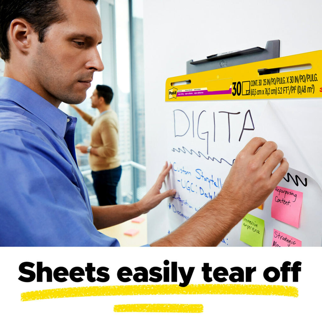 Post-it Super Sticky Easel Pad, 25 x 30 Inches, 30 Sheets Per Pad, 36 Pads, Large, White, Premium Self Stick Flip Chart Paper, Anchor Chart, Office Supplies & School Supplies, Great for Teachers and Students