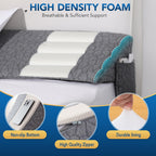 Teemour Full Size (54"x10"x6") Bed Wedge Pillow Headboard Pillow Mattress Wedge Triangle Pillow Long Bolster Pillow Bed Gap Filler (0-7") Mattress Gap Filler Between Your Headboard and Mattress