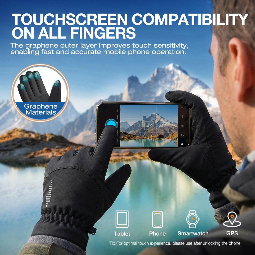 Winter Waterproof Warm Gloves Women Men with Touchscreen Fingers, Ski Snow Windproof for Cold Weather Thermal, for Running Hiking Driving Cycling Outdoor Sports Daily Work