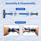 KOKKING 4 in 1 Snow Shovel Kit Extendable Snow Brush 180°Pivoting with Ice Scrapers & Snow Brushes with Foam Grip for Car, Trucks, SUVs, Vehicle (Blue)