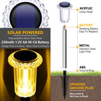 Gorrzai Solar Lights Outdoor 10 Pack Solar Pathway Lights Outdoor LED Waterproof Stainless Steel Driveway Lighting for Outdise, Yard, Walkway, Sidewalk, Garden, Lawn (Warm White)