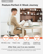 curble Grand(Extra Wide & Sturdy) – Ergonomic Back and Lumbar Support for Good Posture Correction and Back Pain Relief, Perfect for Office, Floor Seat and Work from Home, Patented (Grey)