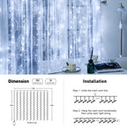 JMEXSUSS 300 LED 9.8x9.8Ft White Curtain Lights with Remote, White Christmas Lights Indoor Plug in, 8 Modes White String Lights for Bedroom Wall Wedding Reception Party Backdrop Window Decorations