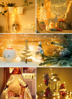Minetom USB Fairy Lights Plug in, 66 Feet 200 LED Twinkle String Lights with Remote and Timer, Waterproof 8 Modes Starry Lights for Indoor Wreath DIY Party Wedding Christmas Decoration, Warm White