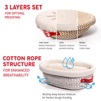KneadAce Sourdough Starter Kit – 34oz Starter Jar, 2 Cotton Rope Banneton Proofing Baskets, Magnetic Bread Lame for Scoring – Gift for Bakers & Complete Sourdough Bread Baking Set