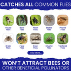 2 Reusable Fly Traps Outdoor Fly Traps with 4 Natural Fly Magnet Bait Refill. Flies Trap Outdoor Reusable Fly Trap Jar Fly Trap Fly Catchers Outdoor Fly Bait Fly Bags Flytraps Stable Horse Fly Trap