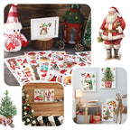 BBTO 12 Sheets Christmas Rub on Transfers for Crafts and Furniture Christmas Rub on Transfer Stickers Winter Rub on Decals for Wood DIY Paper Home Decor, 5.5 x 5.7 Inch(Rustic)