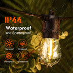 GvvooHome 36 Pack S14 LED Bulbs for Outdoor String Lights, Shatterproof Replacement Edison Bulbs for Patio String Lights Outdoor Waterproof, Warm White 2200K, Dimmable, E26 Standard Base