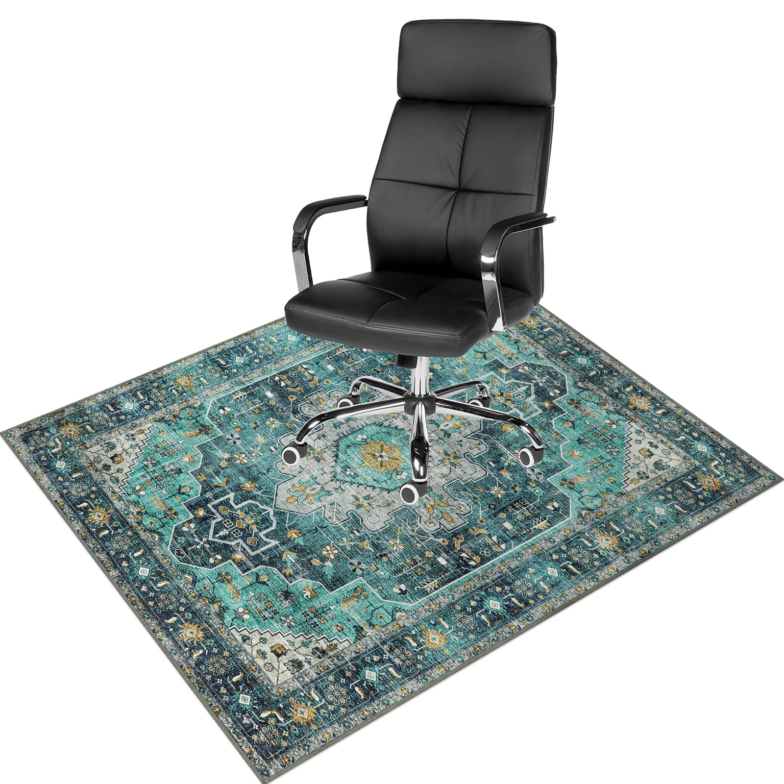 Anidaroel 48"x60" Chair Mat for Hardwood Floor/Tile Floor, Desk Chair Mats for Hard Floors, Under Desk Rug Protector for Rolling Chair, Computer Gaming Chair Mat, Low Pile Carpet Floor Mat