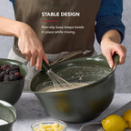 KitchenAid Universal Nesting Plastic Mixing Bowls, Set of 3, 2.5 quart, 3.5 quart, 4.5 quart, Evergreen