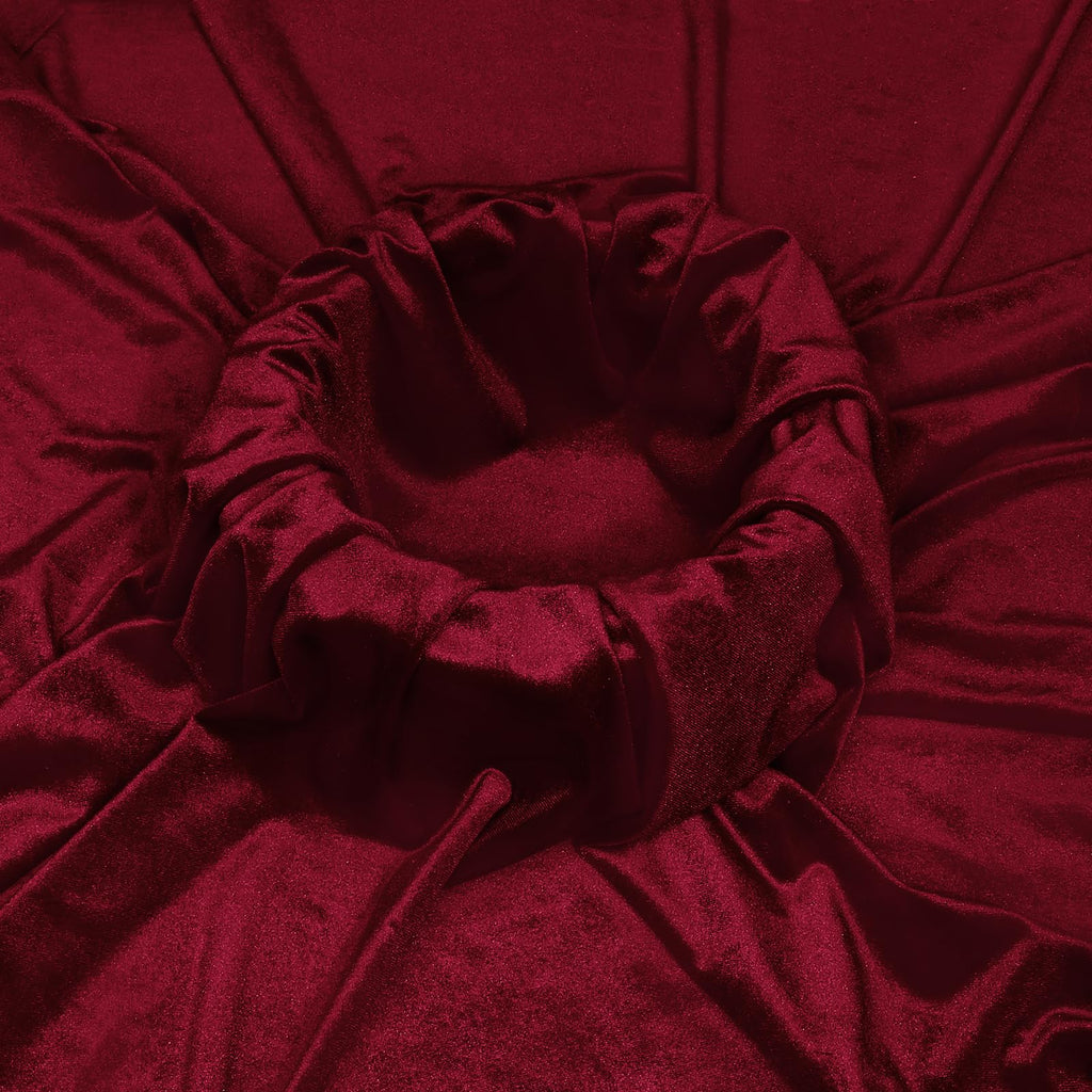 KKJIAF Burgundy Stretch Velvet Fabric 60 Inch Wide, 2 Yard Soft Stretchy Fabric for Sewing Clothes, Apparel, Costume, Crafts - 90% Polyester 10% Spandex