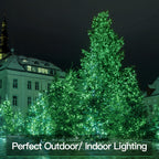 suddus Green Christmas Lights, 33ft 100 LED String Lights with Remote, Green Fairy Lights Battery Operated for Christmas, St Patricks Day, Bedroom, Wreath, Patio, Backyard, Garde, Party Decorations