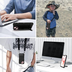 E-Tree for iPhone 15 Case, with Crossbody Strap and Stand, Protective Shockproof Hard Phone Case Black, Perfect for Go Outside and Kid Elderly