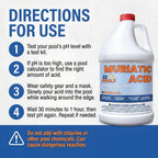 EZ Pools Muriatic Acid for Swimming Pools & Spas – Pack of 4 Gallons, Lowers pH, Muriatic Acid for Pools (HCL), pH Reducer for Water Balancing