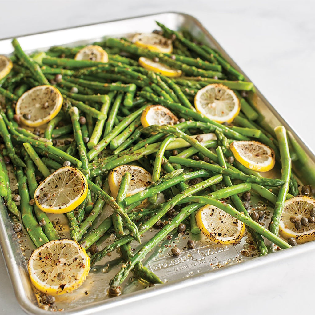Nordic Ware Naturals 3 Piece Set - USA Made Aluminum Commercial Quality Sheet Pan for Baking or Roasting, Encapsulated Galvanized Steel Rim Prevents Warping; Half Sheet, Jelly Roll and Quarter Sheet