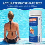 AKSBTEC Phosphate Test Kit - Pool Phosphate Test kit-50 Counts Phosphate Test Strips for Swimming Pool, Spa, Hot Tub,Aquarium,Fish Tank- Phosphate Test kit for Freshwater,Saltwater Testing