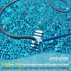 POOLWHALE Professional 1-1/2-Inch x 30-Feet Swimming Pool Vacuum Hoses and Weighted Rotatable Handle Vacuum Head with Wheels, Perfect for Above Ground and Inground Pools