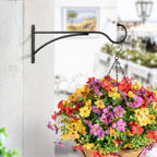 11 Inch Heavy Duty Plant Hangers Outdoor, Metal Plant Brackets for Hanging Baskets, Plant Wall Hooks for Bird Feeders, Wind Chimes & Lanterns, Premium Metal Hooks Matte Black, 30lbs Capacity
