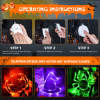 LOLStar Halloween Decorations 3 Pack Orange Pumpkin Green Spider Purple Witch Hat Halloween Window Lights with Suction Cup Battery Operated Halloween Lights, Upgrade Slow Fade Mode Timer Function