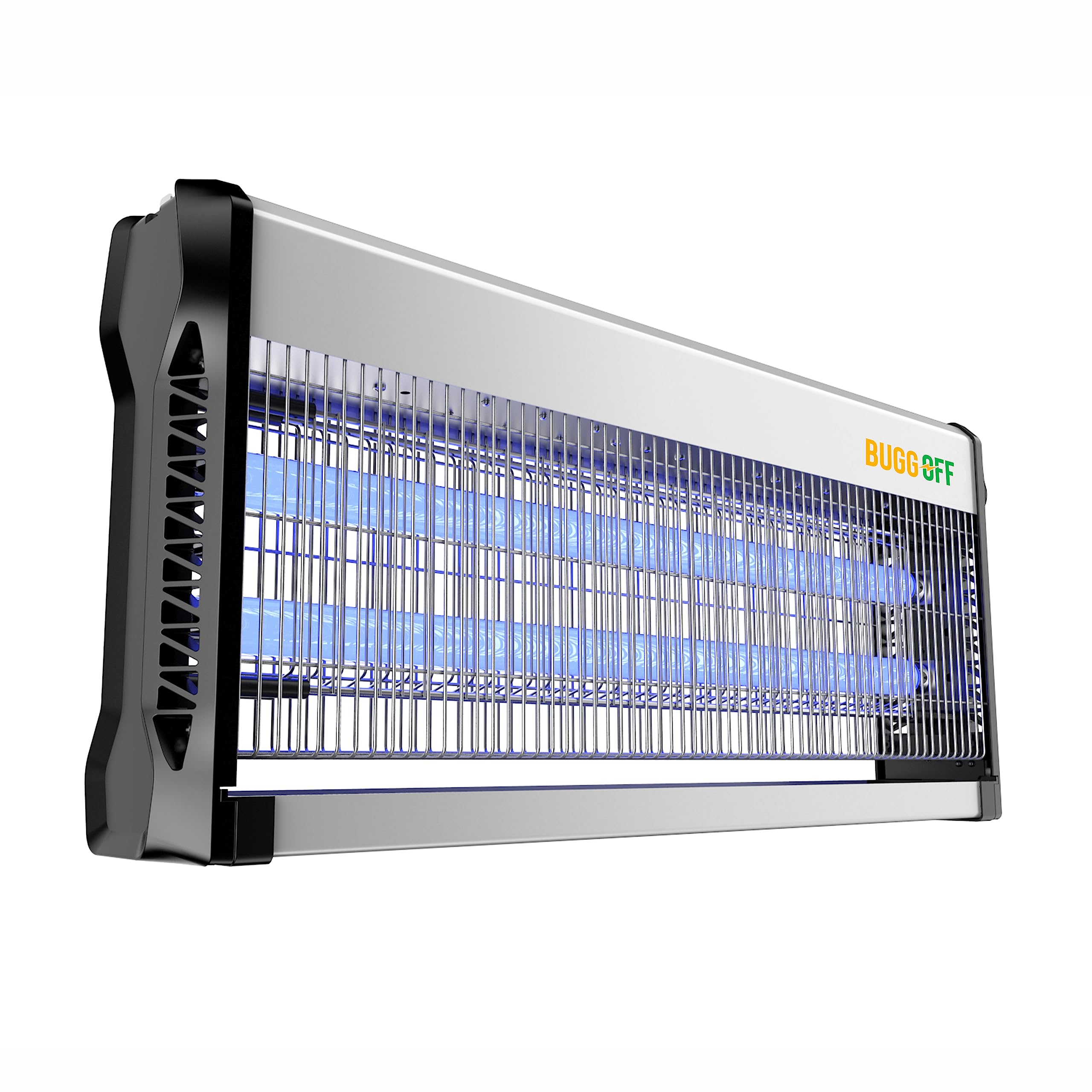 BUGG OFF Indoor Electric Bug Zapper, 2000 SQFT Coverage, 3500 Volts of Stunning Power, 40 Watts, Kills Mosquitos Gnats, Flys & More. 5 Year Warranty, X2 Free Replacment Bulbs