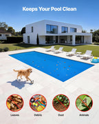 VEVOR Solar Pool Cover, 36 x 16 ft Rectangle Pool Bubble Cover, 12 Mil Pools Solar Blanket with Bubble & PE Material, Daytime Heat Absorption, Nighttime Heat Retention, Heat Retaining Solars Covers