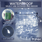 suddus 33ft 100 LED Outdoor String Lights, White Fairy Lights Battery Operated with Remote, Led Twinkle Lights for Bedroom, Backyard, Wedding, Tree, Mason Jar, Wall, Centerpiece, Christmas