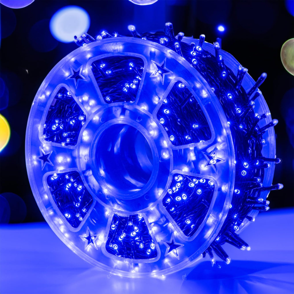 Dazzle Bright Outdoor Christmas String Lights, 1000 LED 328 FT Plug in Fairy Light with Remote Control 8 Modes & Timer, Waterproof Decoration for Home Garden Yard Xmas Wedding, Blue